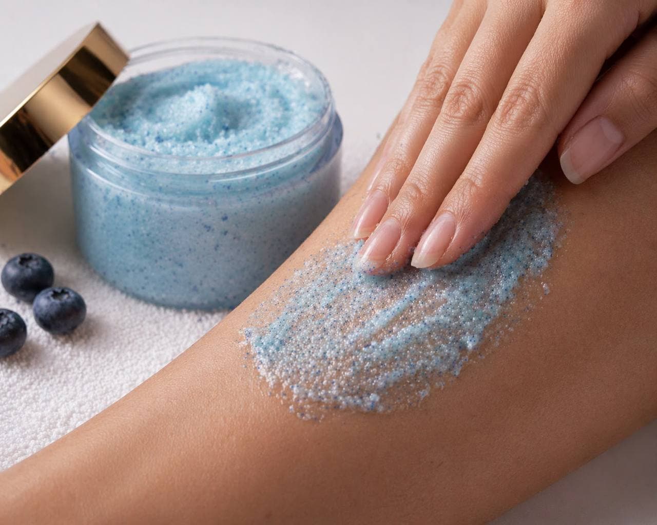 Exfoliante corporal que pule y suaviza. Aroma a blueberry. Elige tamaño.